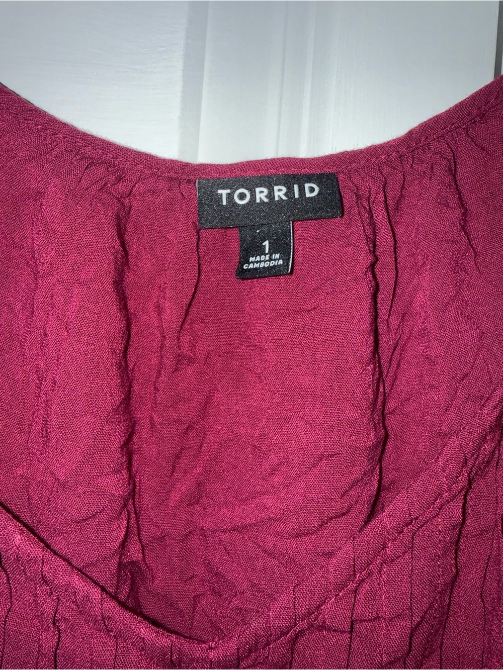 Torrid Raspberry Flutter Sleeve Blouse - Picture 2 of 5